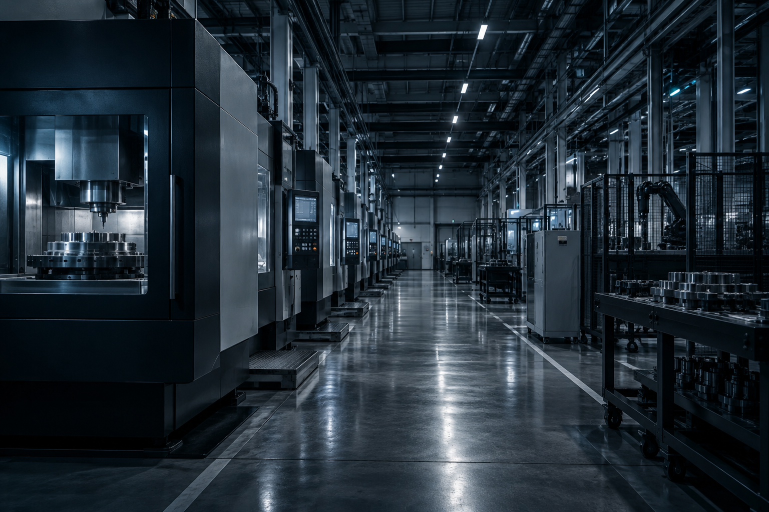 Editorial image of a precision manufacturing line